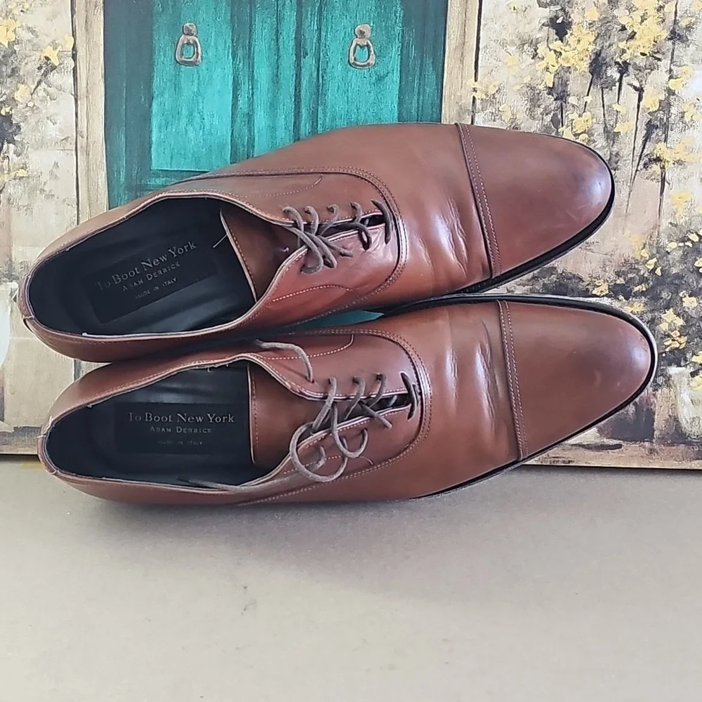 To Boot New York Adam Derrick 12981 Brown Cap Toe Oxford Dress Shoes Men's 13‎